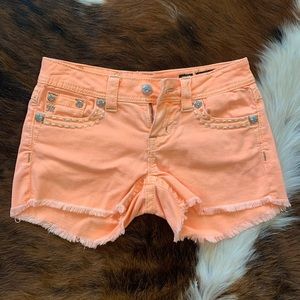 Neon orange Miss me shorts
